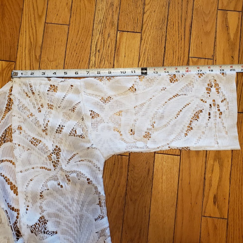 Jiujin White Lace & Fringe Bathing Suit Cover - Picture 11 of 12